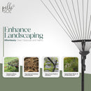 Pelle & Sol Garden Rake - 38-63 Inch Adjustable Lawn Rake for Gardening, Grass w/ 25 Tines for Yard Clean Up - Garden Rakes for Leaves, Lawn Leveller, Yard Clean Up Tool - Black